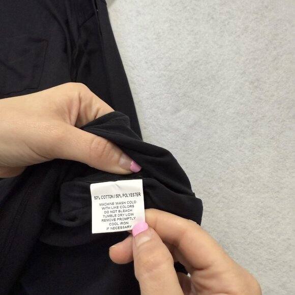 MAI Shirt Mens XL Black Long Sleeve Adaptive Side Snap Crewneck Pocket Tee Soft - Picture 8 of 15